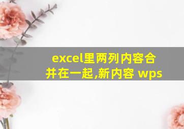 excel里两列内容合并在一起,新内容 wps